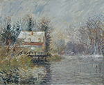 Gustave Loiseau The House by the Water, Snow Effect, 1920 oil painting reproduction