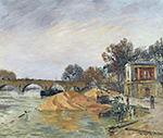 Gustave Loiseau The Marie Bridge, Paris, 1912 oil painting reproduction