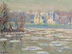 Gustave Loiseau The Oise at Winter oil painting reproduction