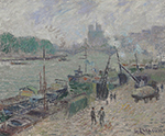 Gustave Loiseau The Quay of Henri IV, Paris, 1918 oil painting reproduction