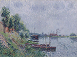 Gustave Loiseau The Riverbank, Oise, 1800 oil painting reproduction