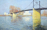 Gustave Loiseau The Suspendu Bridge at Triel-sur-Seine, 1917 oil painting reproduction
