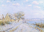 Gustave Loiseau Tournedos-sur-Seine, Snow, Frost, Sun, 1899-1800 oil painting reproduction