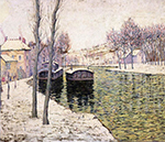 Ernest Lawson Barges on the Seine, 1894 oil painting reproduction