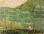 Ernest Lawson By the River, 1906 oil painting reproduction