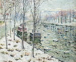 Ernest Lawson Canal Scene in Winter 2 oil painting reproduction
