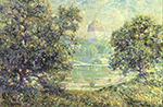 Ernest Lawson Central Park and Temple Beth El oil painting reproduction