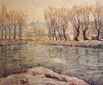 Ernest Lawson End of Winter, the Boathouse on the HarlemRiver, New York oil painting reproduction