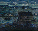 Ernest Lawson Harbor at Night oil painting reproduction