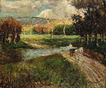 Ernest Lawson Landscape with Wagon oil painting reproduction