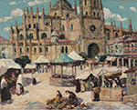 Ernest Lawson Market Square, Segovia, Spain oil painting reproduction