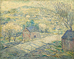 Ernest Lawson Red Barns in Spring, 1900 10 oil painting reproduction