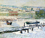 Ernest Lawson River in Winter, 1907 oil painting reproduction