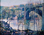 Ernest Lawson Washington Bridge, Harlem River oil painting reproduction