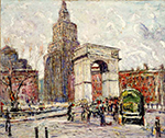 Ernest Lawson Washington Square Architecture, 1932 oil painting reproduction
