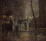Ernest Lawson Wet Night, Gramercy Park (After Rain_ Nocturne), 1907 oil painting reproduction