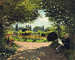 Claude Monet Adolphe Monet Reading in the Garden, 1866 oil painting reproduction