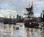 Claude Monet Boats at Rouen, 1872 oil painting reproduction