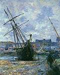 Claude Monet Boats Lying at Low Tide at Facamp, 1881 oil painting reproduction