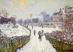 Claude Monet Boulevard St.Denis, Argenteuil, Snow Effect,1875 oil painting reproduction