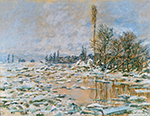 Claude Monet Breakup of Ice, Lavacourt, Grey Weather,1880 oil painting reproduction
