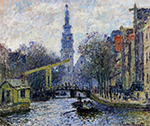 Claude Monet Canal in Amsterdam, 1874 oil painting reproduction