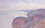 Claude Monet Cliff near Dieppe, Overcast Skies, 1897 oil painting reproduction