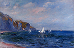 Claude Monet Cliffs and Sailboats at Pourville, 1882 oil painting reproduction