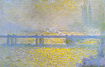 Claude Monet Charing Cross Bridge, Overcast Weather, 1800 oil painting reproduction