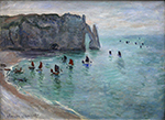Claude Monet Etretat the Aval Door Fishing Boats Leaving the Harbour, 1885 oil painting reproduction