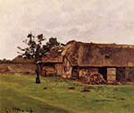 Claude Monet Farm near Honfleur, 1864 oil painting reproduction