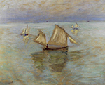 Claude Monet Fishing Boats at Pourville, 1882 oil painting reproduction