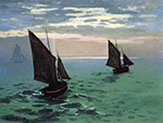 Claude Monet Fishing Boats at Sea, 1868 oil painting reproduction