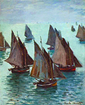 Claude Monet Fishing Boats, Calm Sea, 1868 oil painting reproduction