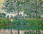 Claude Monet Fishing on the River Epte, 1887 oil painting reproduction