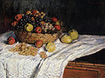 Claude Monet Fruit Basket with Apples and Grapes, 1879 oil painting reproduction