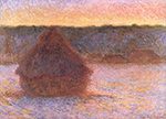 Claude Monet Grainstack at Sunset, Winter, 1890-91 1 oil painting reproduction