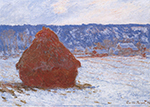 Claude Monet Grainstack in Overcast Weather, Snow Effect, 1891 oil painting reproduction