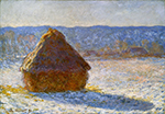Claude Monet Grainstack in the Morning, Snow Effect, 1890-91 oil painting reproduction