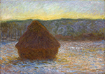 Claude Monet Grainstack, Thaw, Sunset, 1891 oil painting reproduction