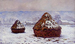 Claude Monet Grainstacks, Snow Effect, 1890-91 oil painting reproduction
