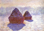 Claude Monet Grainstacks, White Frost Effect, 1891 oil painting reproduction