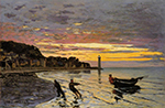 Claude Monet Hauling a Boat Ashore, Honfleur, 1864 oil painting reproduction