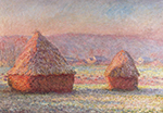 Claude Monet Haystacks - White Frost, Sunrise oil painting reproduction