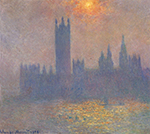 Claude Monet Houses of Parliament, Effect of Sunlight in the Fog, 1904 oil painting reproduction