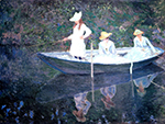 Claude Monet In the Norvegienne Boat at Giverny, 1887 oil painting reproduction