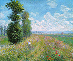 Claude Monet Meadow with Poplars, 1875 oil painting reproduction
