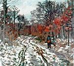 Claude Monet Path through the Forest, Snow Effect, 1870 oil painting reproduction