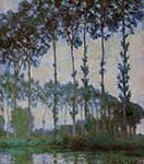 Claude Monet Poplars on the Banks of the River Epte, Overcast Weather, 1891 oil painting reproduction