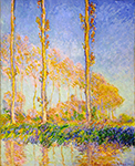 Claude Monet Poplars, Autumn, Pink Effect, 1891 oil painting reproduction